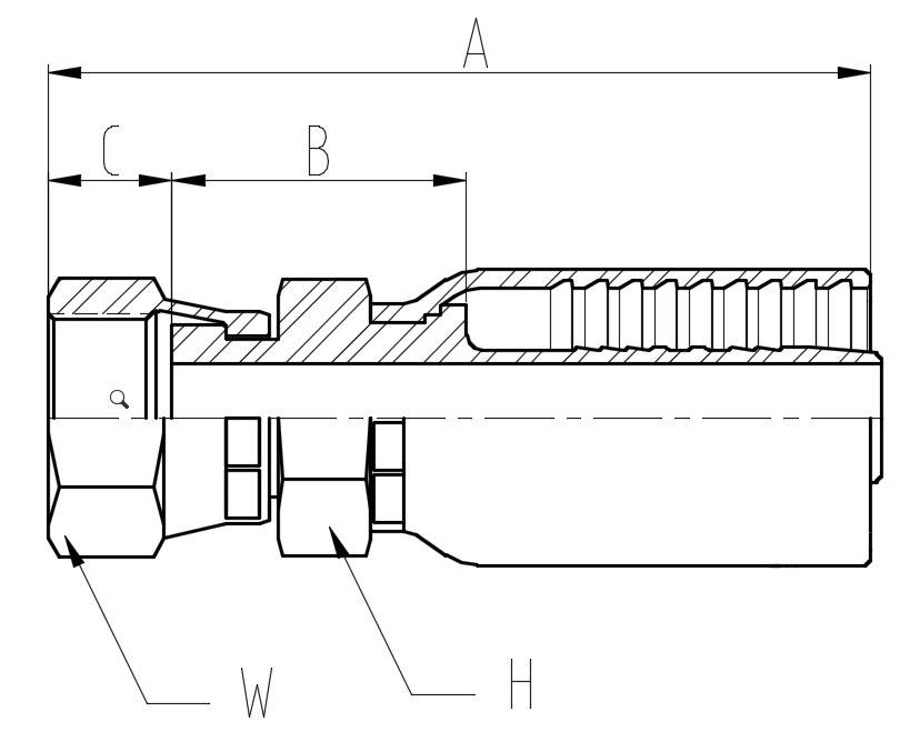 FBSPX-British Standard Pipe 60° kartio naaras kääntyvä-HY-sarja