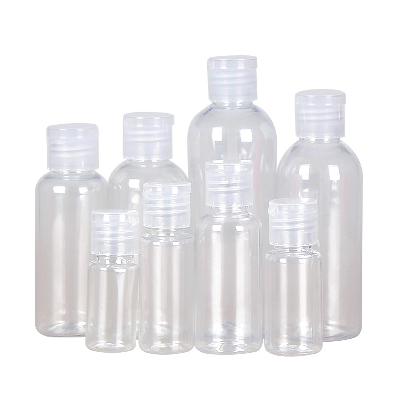 PET स्पष्ट 30ml 50ml 100ml 150ml प्लास्टिक फ्लिप-टप टोपी बोतल