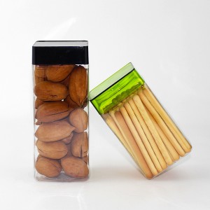 Élelmiszer-minőségű PET műanyag négyzet alakú élelmiszer-tartály