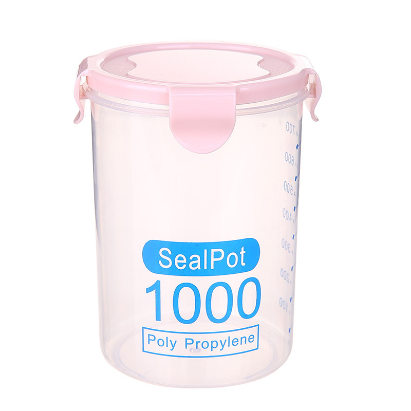 600ml 800ml 1000ml recipiente selado de plástico de grande capacidade para cozinha
