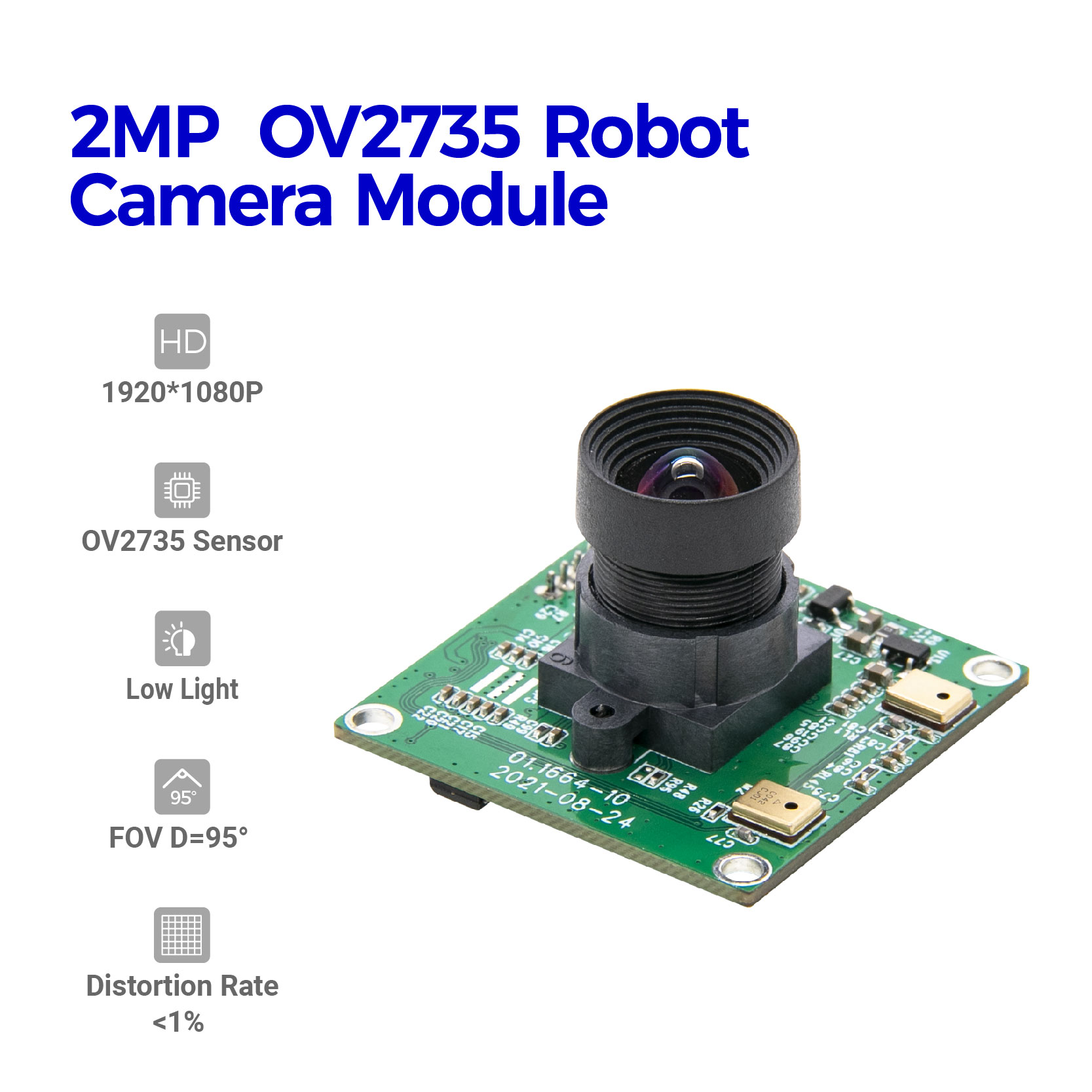 2MP 30fps 0V2735 Argi gutxiko kameraren modulua