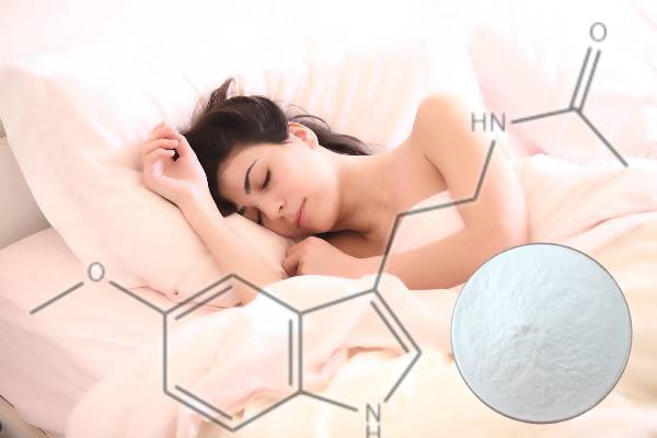 Melatonin 98% tidur meningkatkan bahan baku suplemen makanan Gambar Unggulan