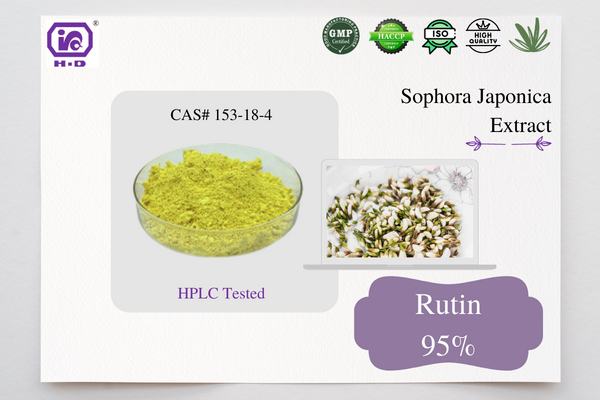 Rutinas 95% CAS 153-18-4 Fructuss Sophorae ekstraktas Antioksidacinės kosmetikos žaliavos