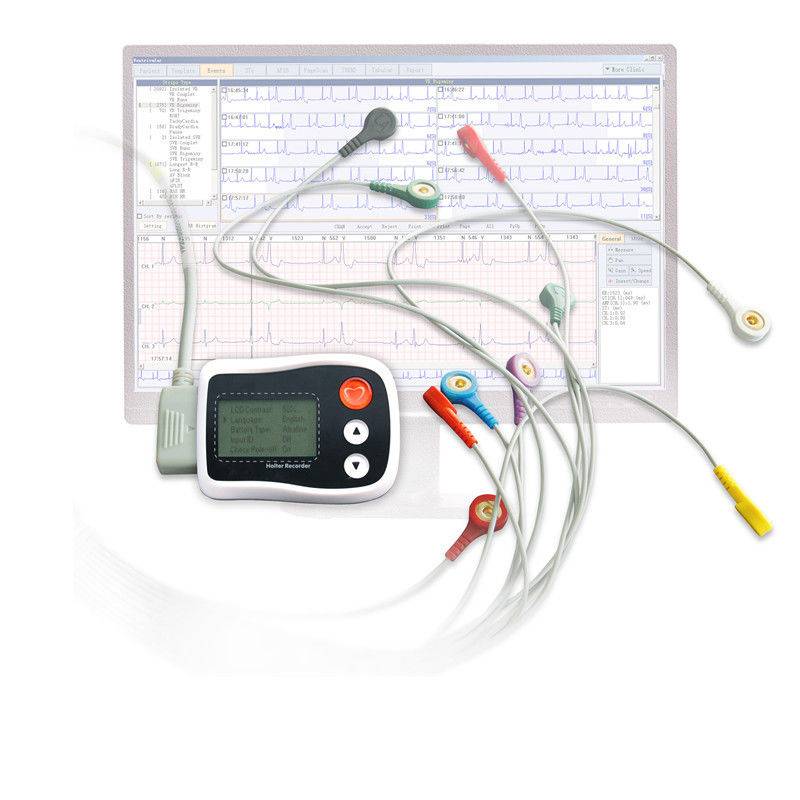 Digital 3 channel Holter ECG recorder , electrocardiogram equipment
