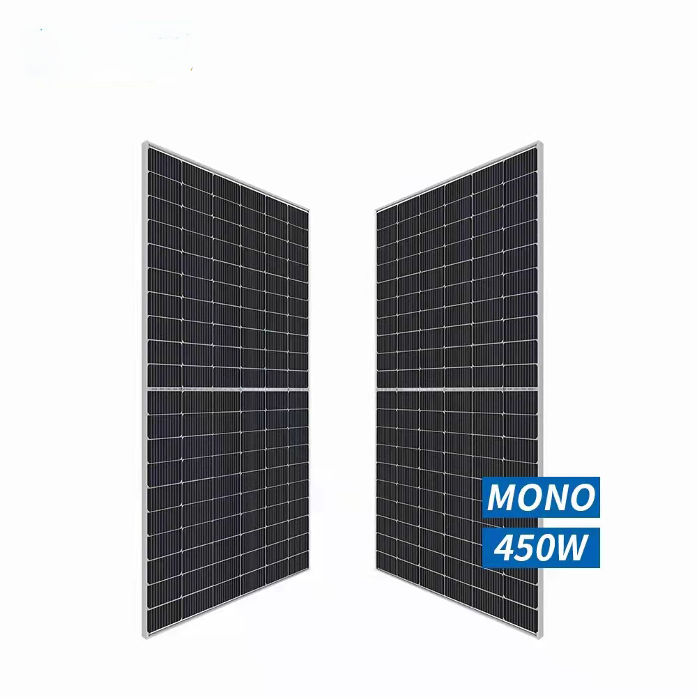 Half cell solar panel 450W black and full frame Featured Image
