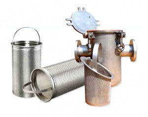 China Filter Baskets Stainless Steel Perforated Filter 5-500 Micron Filtration Metal Mesh Cylinder Basket Housing