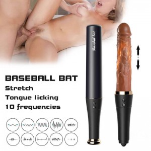 Beyzbol Sopası Sokmak Yapay Penis Seks Oyuncakları, Gerçekçi Yapay Penis Isı Yetişkin Stroker Yalama Vibratör