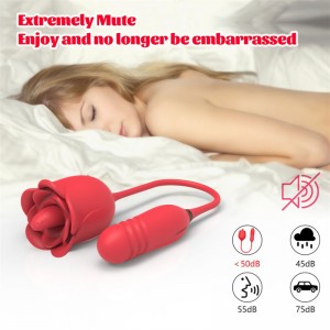 Domlust Rose lízavý, vtláčací a vibračný masážny prístroj.Vínová červená【DL-ROSE-223c】