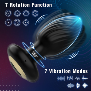 Domlust 360° Rotating Wireless Vibrating Anal Butt Plug Massager kanggo Pria – Alami Sensasi Orgasme Beragam
