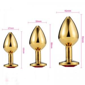 Opplev det ultimate innen luksus og nytelse med Domlust Golden Butt Plug With Crystal Jewelry.