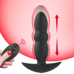 Remote Control Thrusting Prostat Massager - Anal Vibrator kalawan 3 Setélan Geter Kuat pikeun Leungeun-Free Pelesir.