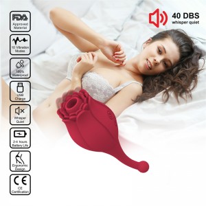 Rose Pen Design Suction Vibrating Massager – Ang Ultimate Penetrated Orgasm [DL-ROSE-67]
