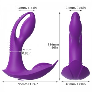 Wireless Remote Control Hollow Butt Plug Vibrator na may Double-Tongued C-Spot Stimulation [DL-WV-038]