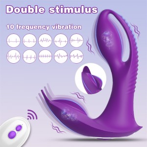Kontrol Jauh Nirkabel Hollow Butt Plug Vibrator sareng Double-Tongued C-Spot Stimulation [DL-WV-038]