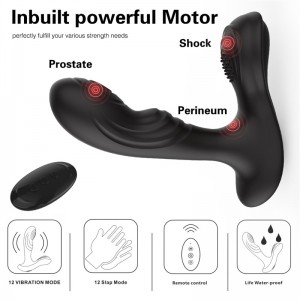 Brezžični masažni aparat za prostato z analnim čepom in daljinskim upravljalnikom: Vodoodporna spolna igrača za moške