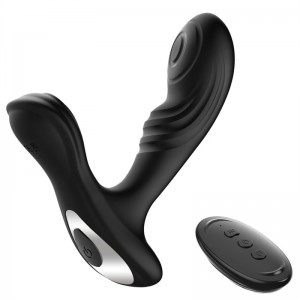 Belaidis prostatos masažuoklis su analiniu kištuku ir nuotolinio valdymo pulteliu: vandeniui atsparus sekso žaislas vyrams