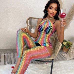 Amazon Best-Seller 2023 Bag-ong Pag-abot Rainbow Erotic Sexy Mesh Bodysuit SC-YDC03