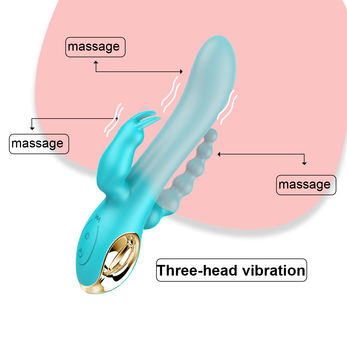 Isindululo esiThengiswa kakhulu: I-Triple-Dragon Vibrating AV Wand ye-G-spot Clitoral Anus Multiple Stimulation for Women Sex Toys [DL-WV-Y018]