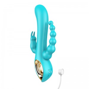 Pêşniyara Herî Firotan: AV Wand Vibrating Triple-Dragon bo G-spot Clitoral Anus Multiple Stimulation for Women Sex Toys [DL-WV-Y018]