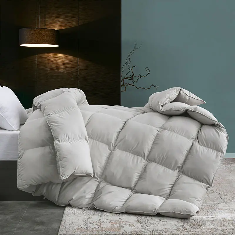 ຜ້າປູພື້ນ Goose Down Comforter 75/25, Noiseless Soft Poly /Cotton(TTC) Down Comforter-Hotel Collection- ຄວາມອົບອຸ່ນປານກາງທຸກລະດູໃສ່ຜ້າປູພື້ນ.