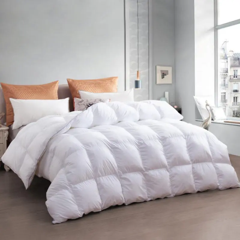 50/50 White Duck Down Comforter, Noiseless Soft Poly / Cotton(TTC) Down Comforter-Home & Hotelo Yotolera- Kutentha Kwapakatikati Nthawi Zonse Fluffy Duvet Insert