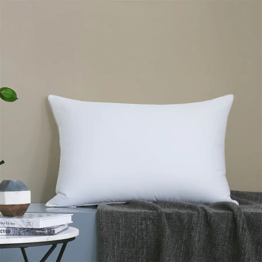 75% White Goose Down Pillow Inserts - ဘေးဘက်နှင့် နောက်ကျောအိပ်စက်ခြင်းအတွက် သင့်လျော်သည် - 100% Organic Satin Cotton Cover Bed Pillows