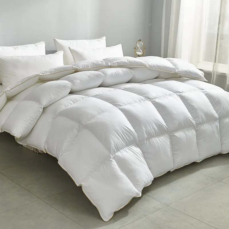 ຜ້າປູບ່ອນນອນ Duck Down Comforter 80/20, Ultra-Soft Organic Cotton Down Comforter-Hotel Collection- ຄວາມອົບອຸ່ນປານກາງທຸກລະດູໃສ່ຜ້າປູພື້ນ