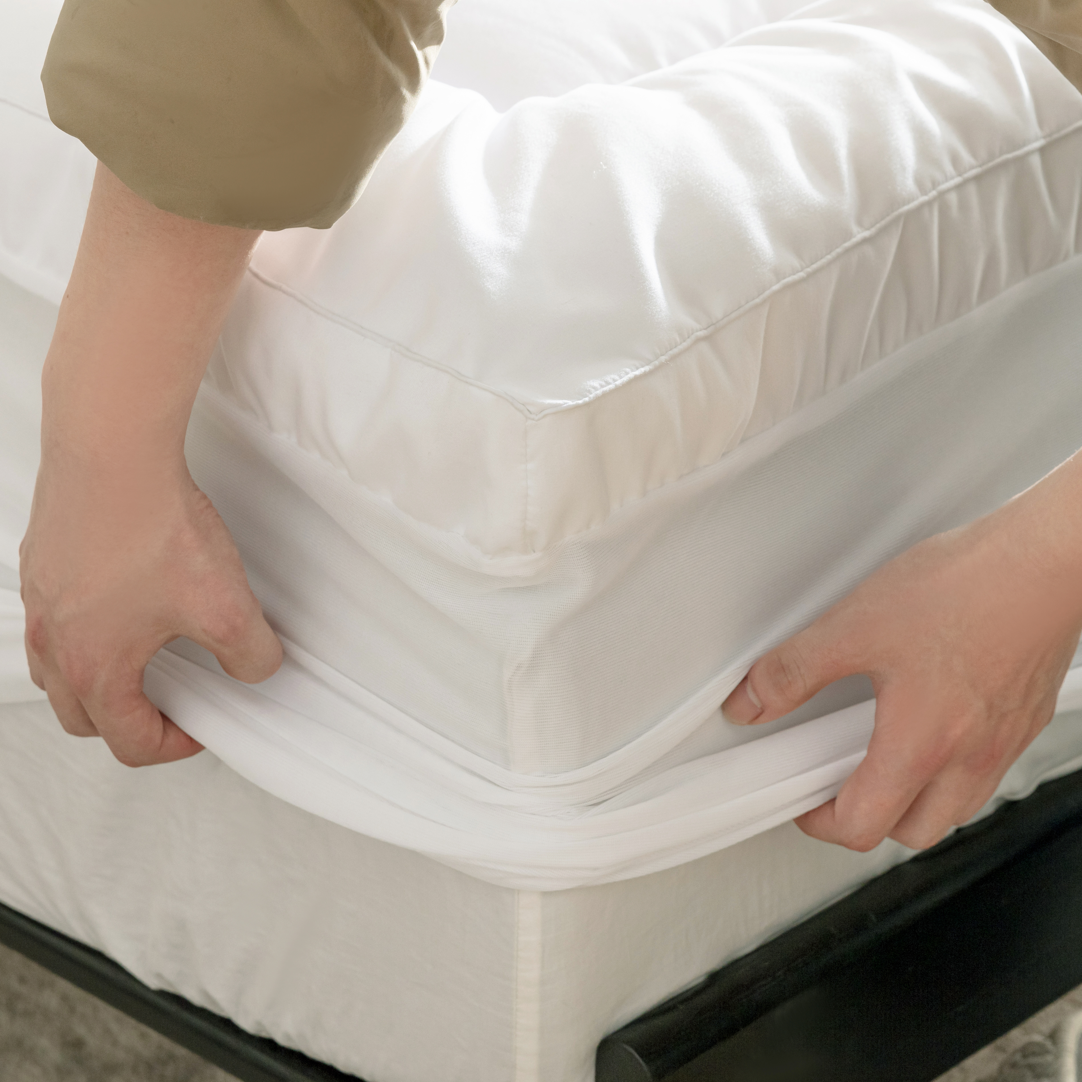 Överfylld madrass, extra tjock madrassöverdrag, monterad madrassskydd -11-21″ med elastisk övermadrass med djup ficka
