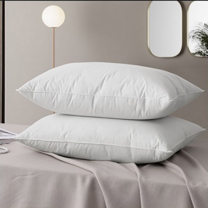 Подушка из гусиного пуха для сна, 2 упаковки, натуральные белые подушки средней жесткости и поддерживающая пуховая подушка