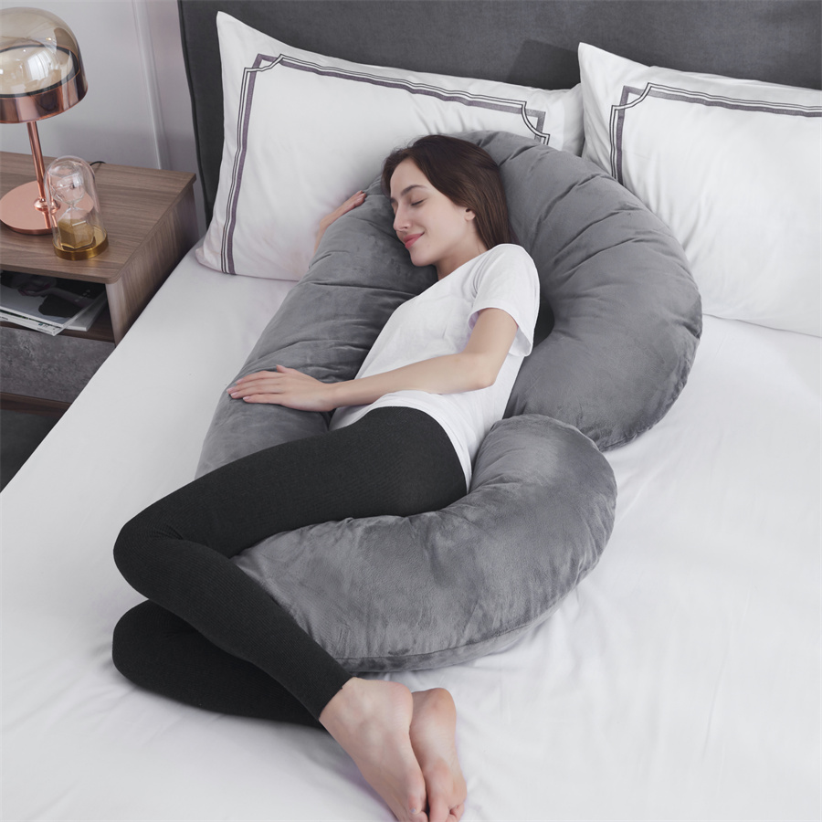 Pillow ຖືພາ C ຮູບຮ່າງເຕັມຕົວ Pillow Maternity Support Pillow ສໍາລັບແມ່ຍິງຖືພາ