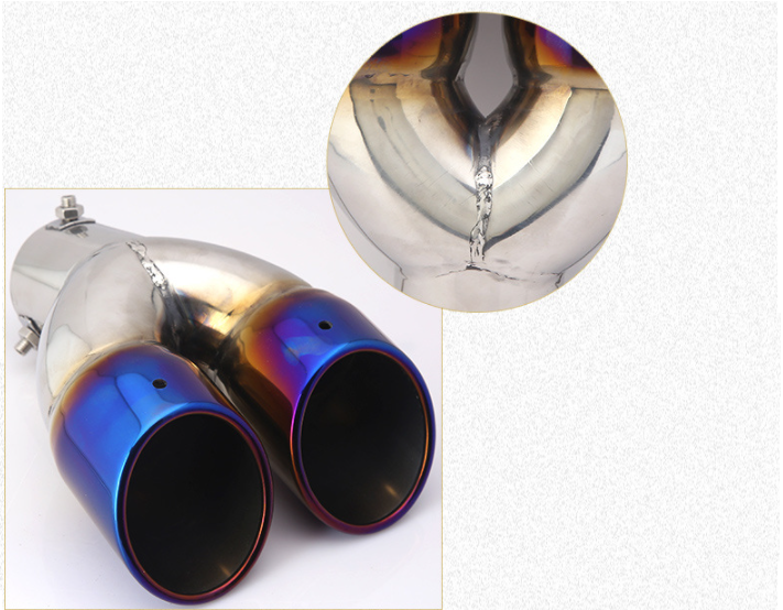 Auto modify tail throat 304 stainless steel dual outlet muffler tail pipe car exhaust pipe tip