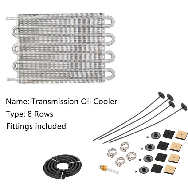 Factory Supply Air Cooled Oil Cooler - HaoFa Universal Auto Aluminum Transmission Oil Cooler Kit 8 Row – HaoFa