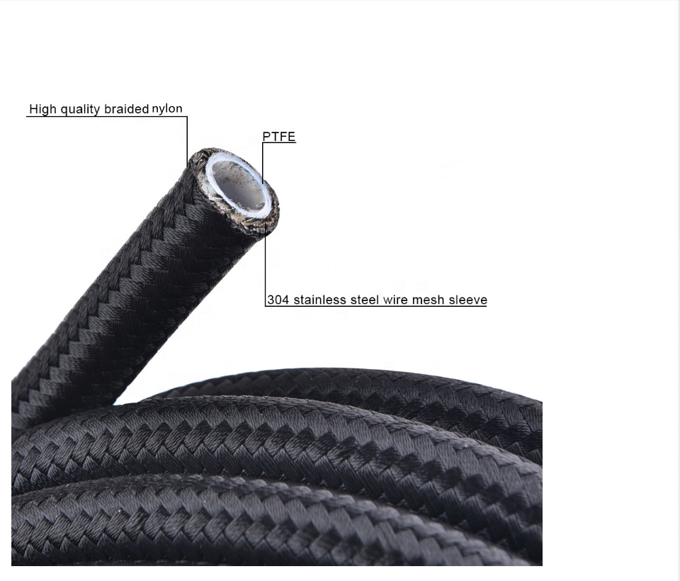 HaoFa 8AN Nylon Braided Oil Resistant PTFE  Fuel Line Hose Fuel Hose Pipe for Auto Racing