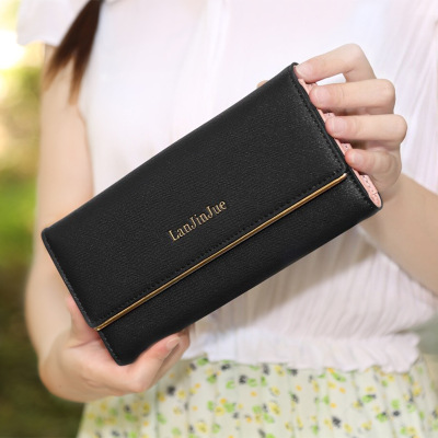 China factory minimalist bulk new style women beauty wallet vintage three gold purse wallet