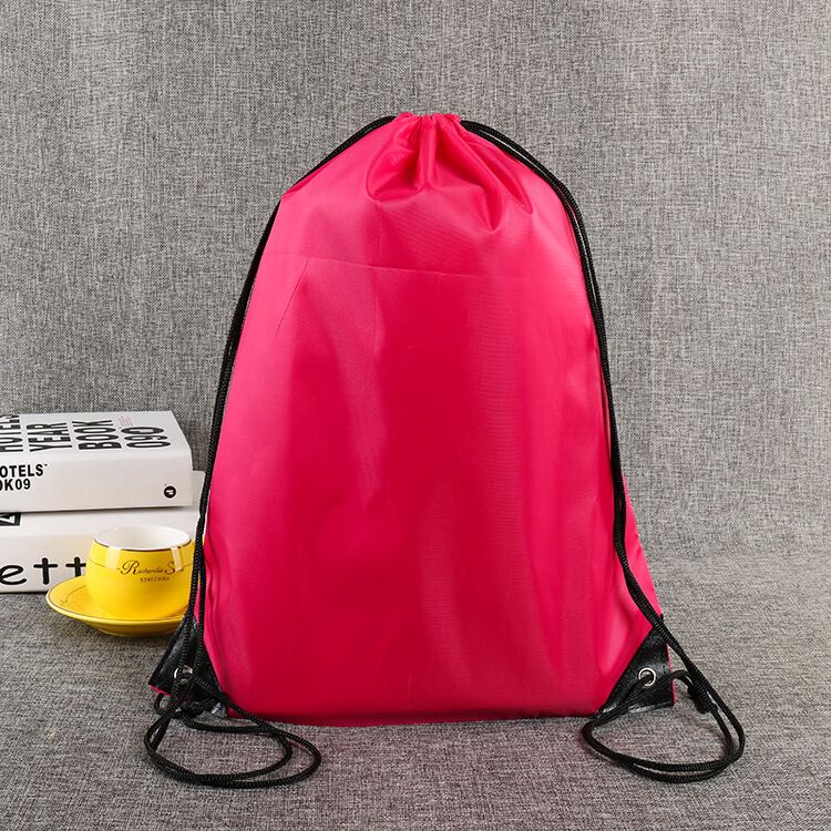 កាបូបស្ពាយផ្ទុក nylon តម្លៃថោក ទទួលយកស្លាកសញ្ញាផ្ទាល់ខ្លួន 210D drawstring backpack សម្រាប់ការផ្សព្វផ្សាយ