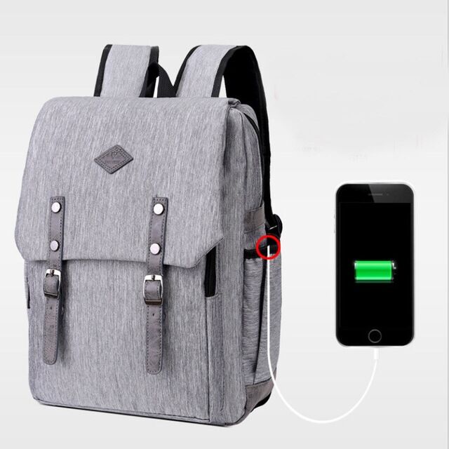 өспүрүмдөр үчүн жаңы дизайнердик мектеп сумкалары USB менен 15,6 дюймдук ноутбук рюкзак сумкасы