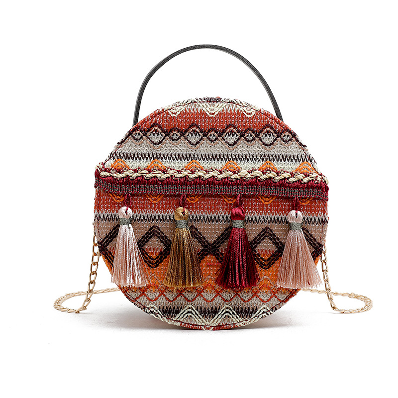 tvornička veleprodaja lijepa i lijepa jeftina torba u etničkom stilu sa šarenim resicama za casual shopping torba