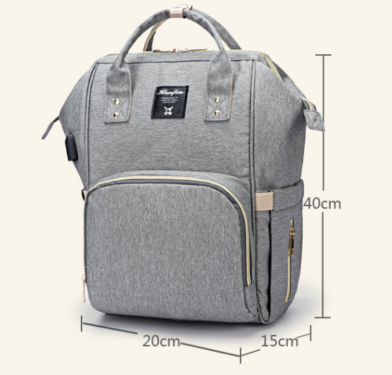 Torba za pelene Višenamjenski vodootporni putni ruksak Torbe za pelene za njegu beba, velikog kapaciteta, moderan ruksak za punjenje preko USB-a