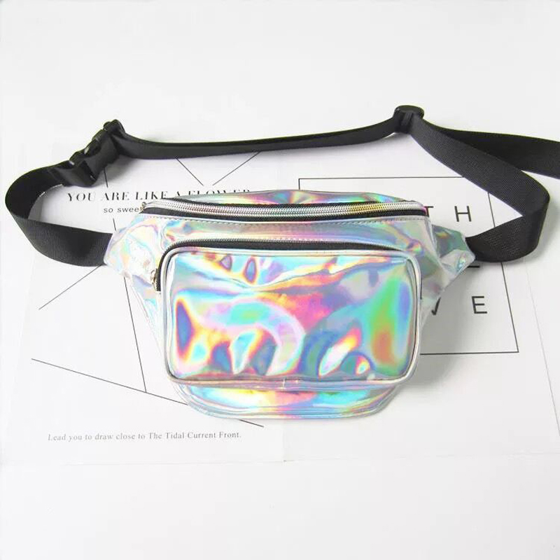Τσάντα μέσης Casual Τσάντα Γυναικεία Shiny Holographic Fanny Pack Bum Bag