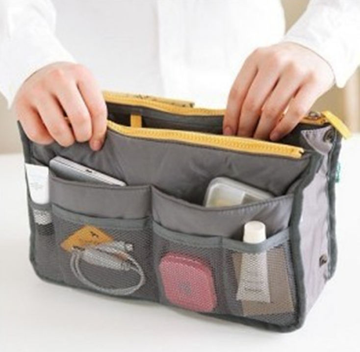 कॉस्मेटिक बैग लोगो बनाने के लिए हैंडबैग आयोजक ब्लू ट्रैवल स्पार्कल्स फोल्डिंग ट्रैवल कॉस्मेटिक मेक अप बैग