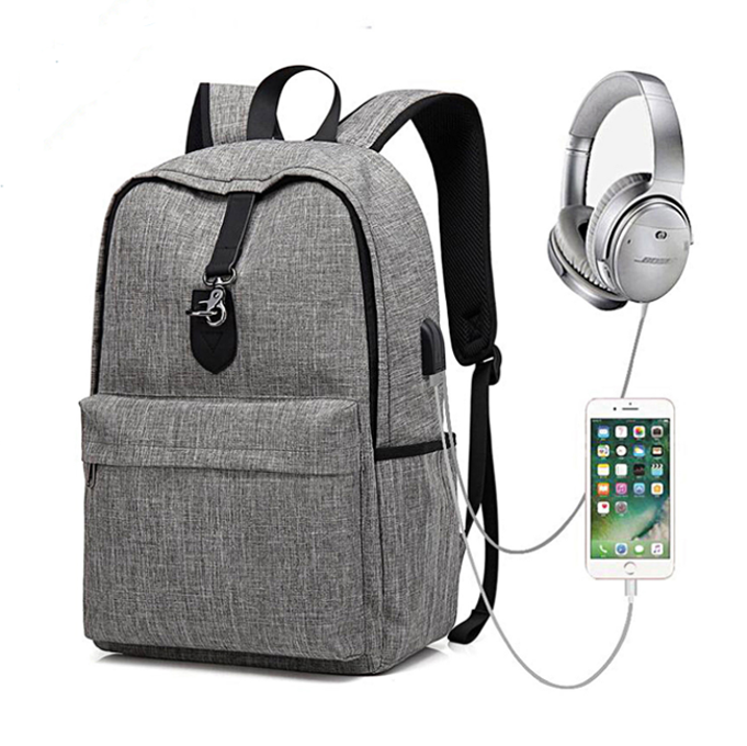 Plain Makeup Bag Factories –  new low moq outdoor school usb charging anti theft smart usb laptop backpack – Haoqi