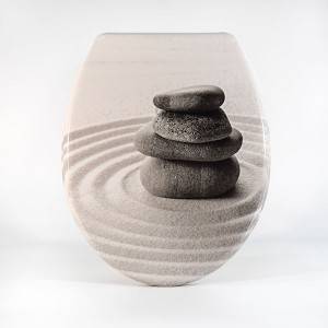 Сидіння для унітазу з дюропласту – пісок і камінь
