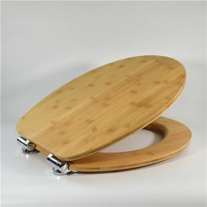 Asento de inodoro de madeira natural - borde biselado de bambú