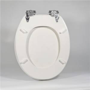 एमडीएफ टॉयलेट सीट - सफेद फूल