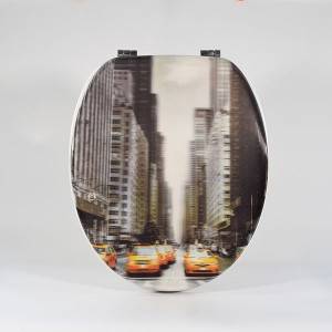 Kalıplanmış Ahşap Klozet Kapağı – City 3D