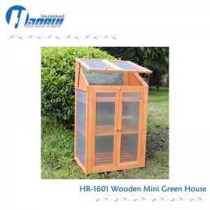 Mini casa verde de madeira