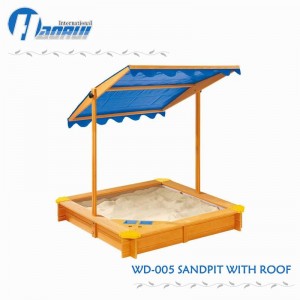 Пешчаник са кровом Уради сам јама са песком са кровом дрвена играчка на отвореном Кутија за песак са кишобраном за заштиту од УВ зрачења