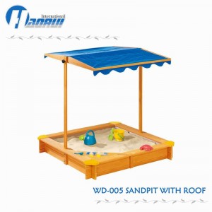 Sandbox karo gendheng DIY wedhi pit karo atap ruangan dolanan kayu Sandbox karo payung UV nyegah kothak wedhi