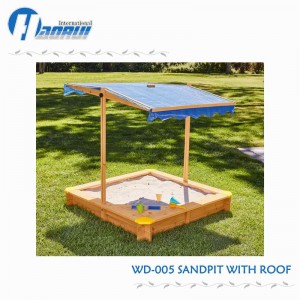 Box di sabbia cù tettu Fossa di sabbia di bricolage cù tettu ghjocu di legnu per esterno Box di sabbia cù ombrello Sandbox di prevenzione UV