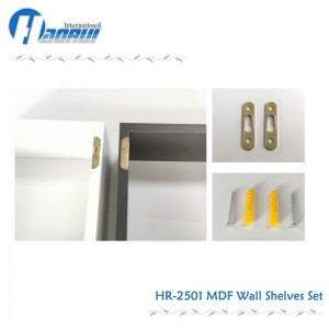 Conjunto de prateleira de parede em MDF rack de armazenamento de moldura de parede
